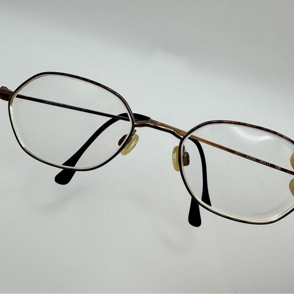 Vintage Anne Klein K1028 48-17-135 Gold Oval Geometric Glasses - Picture 4 of 7